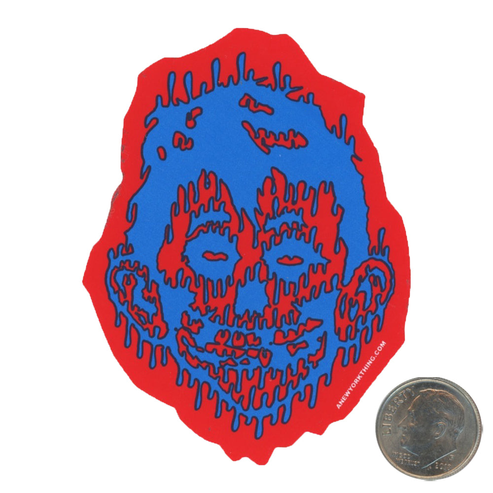 A NY Thing Alfred E. Newman Melting Face Sticker with dime