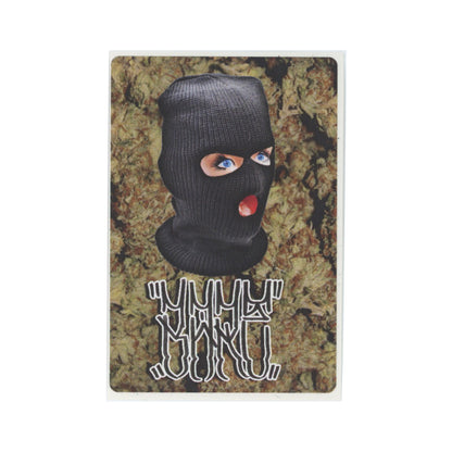 BareOne Girl in Mask and Cannabis Sticker 02