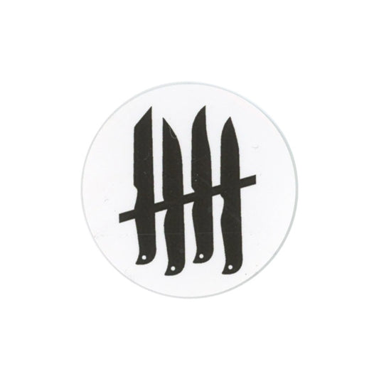 Knives Out! Black Knife Round Small Sticker