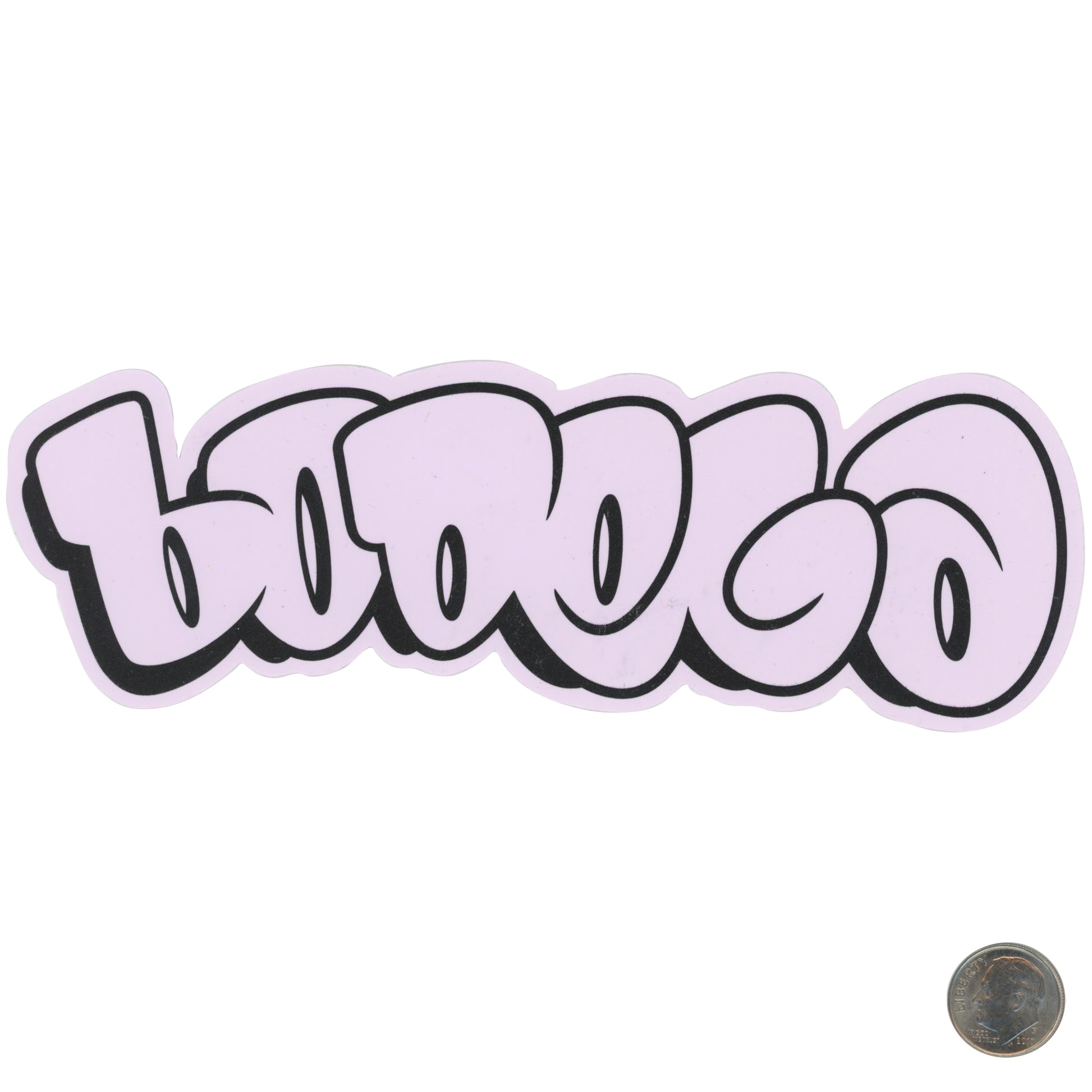 Bodega Purple Graffiti Logo Sticker with dime