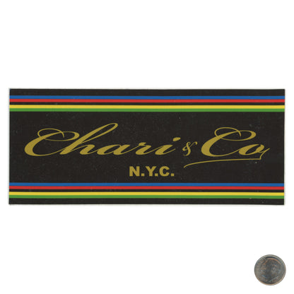 Chari & Co. NYC Logo Sticker with dime