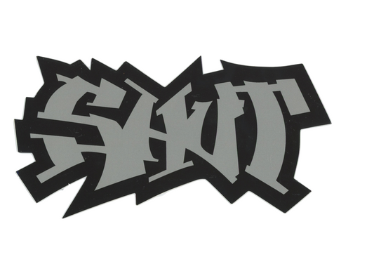 SHUT Skateboards Grey Logo Sticker