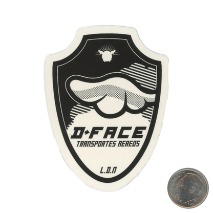 D'Face Transportes Rereds Sticker with dime