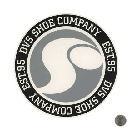 DVS Shoe Company Two Tone Circle Graphic Sticker with dime