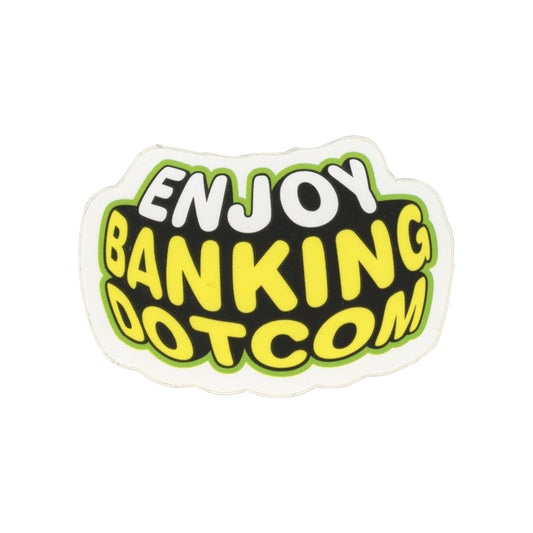ENJOY BANKING DOT COM Yellow Sticker
