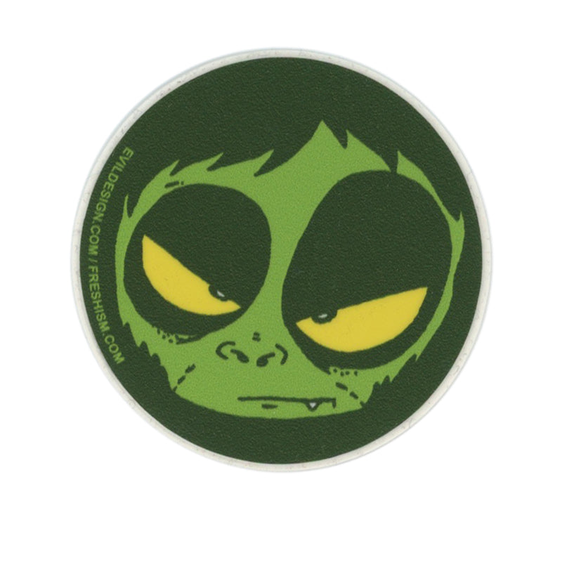 Evil Designer Green Face Sticker