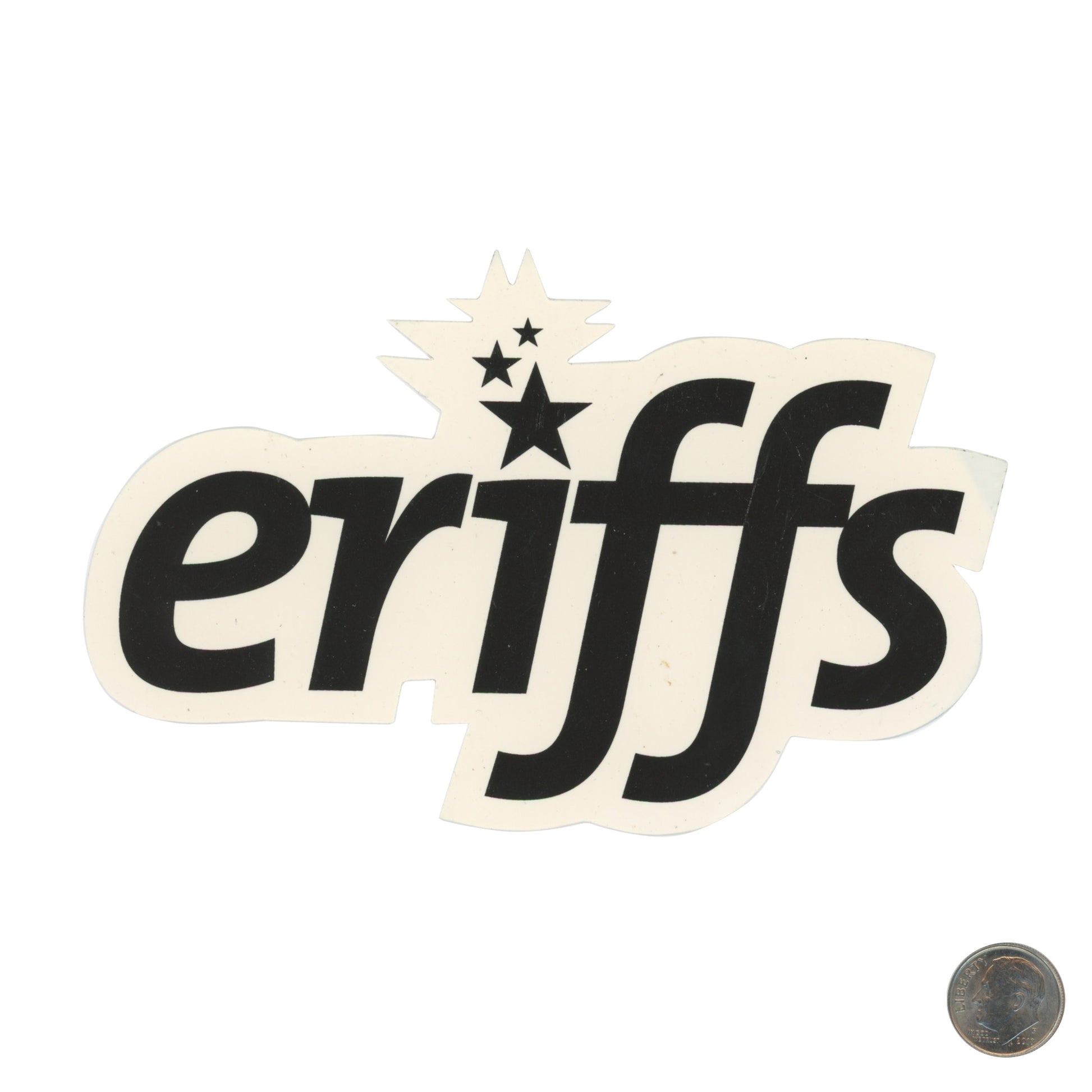 Eriffs 2063 Black Logo Sticker with dime