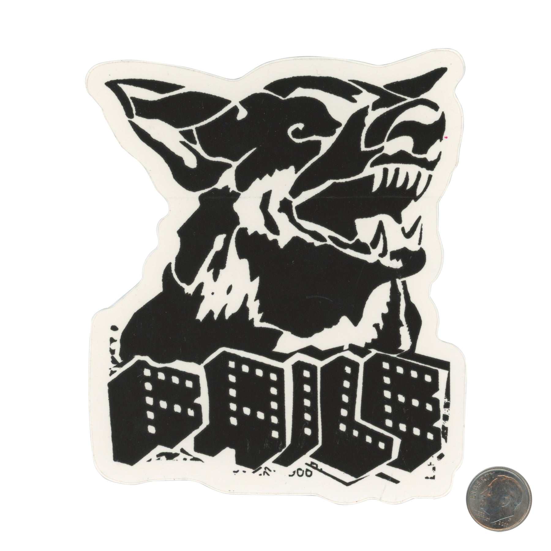 FAILE Dog Black Sticker with dime