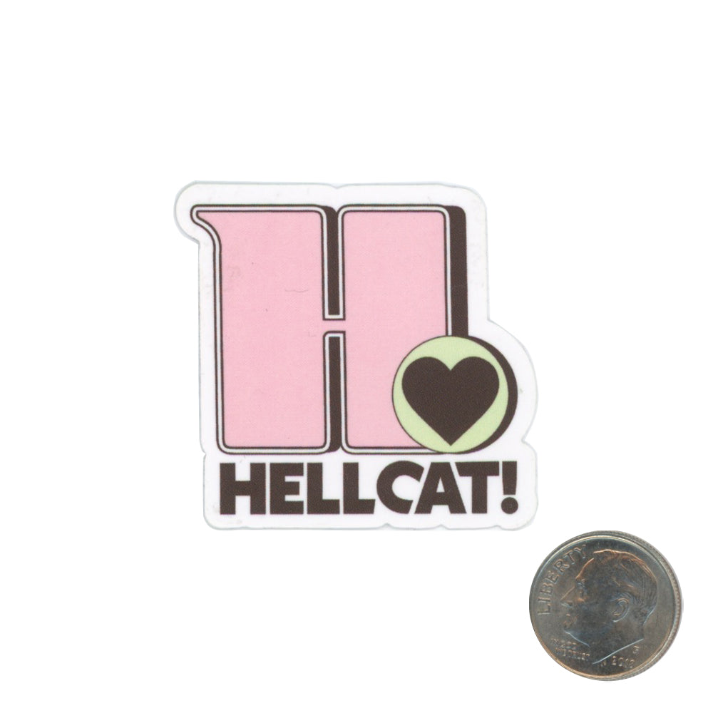 Hellcat H Pink Sticker with dime