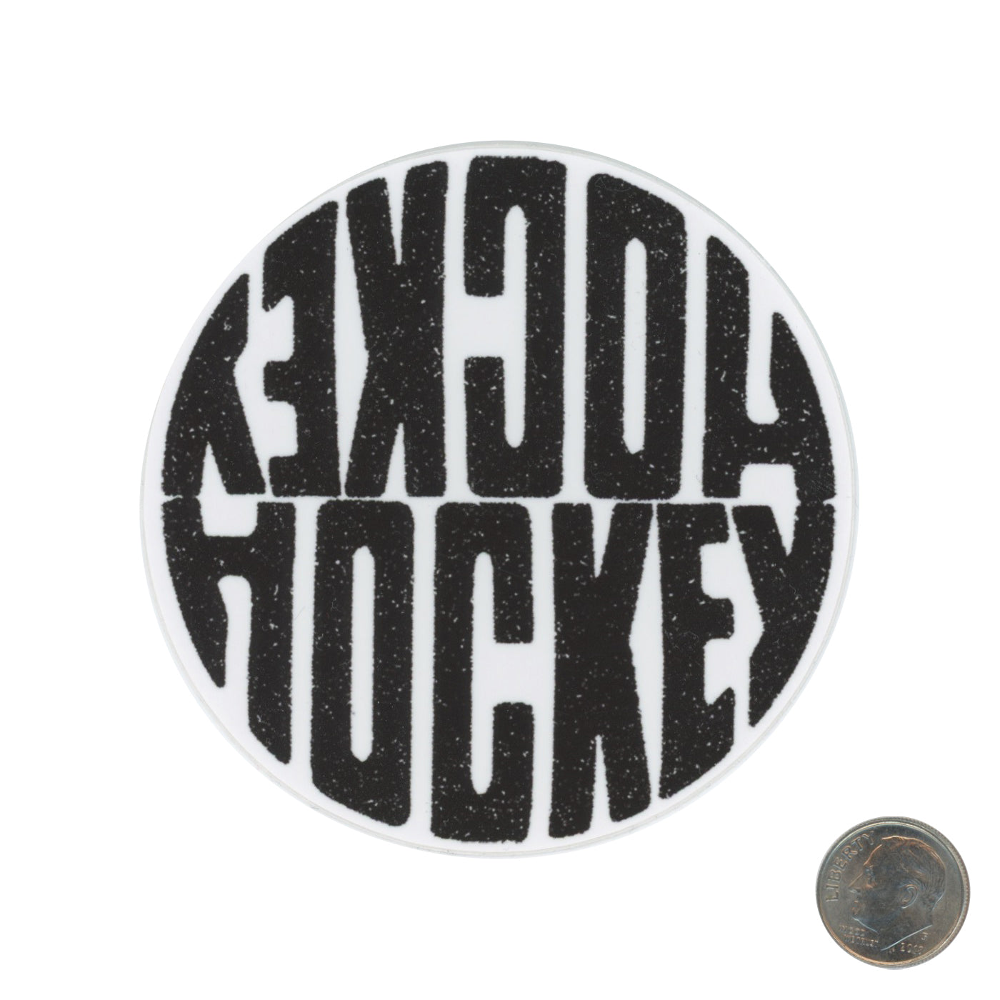 HOCKEY Round Black Sticker