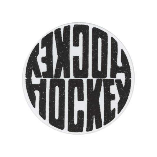 HOCKEY Round Black Sticker