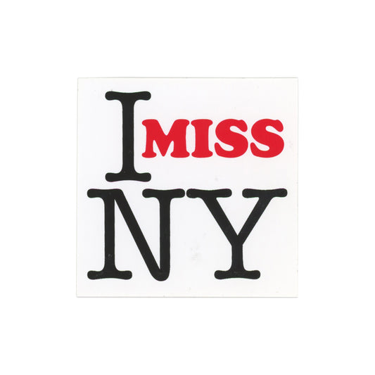 Only NY I MISS NY Black red Sticker