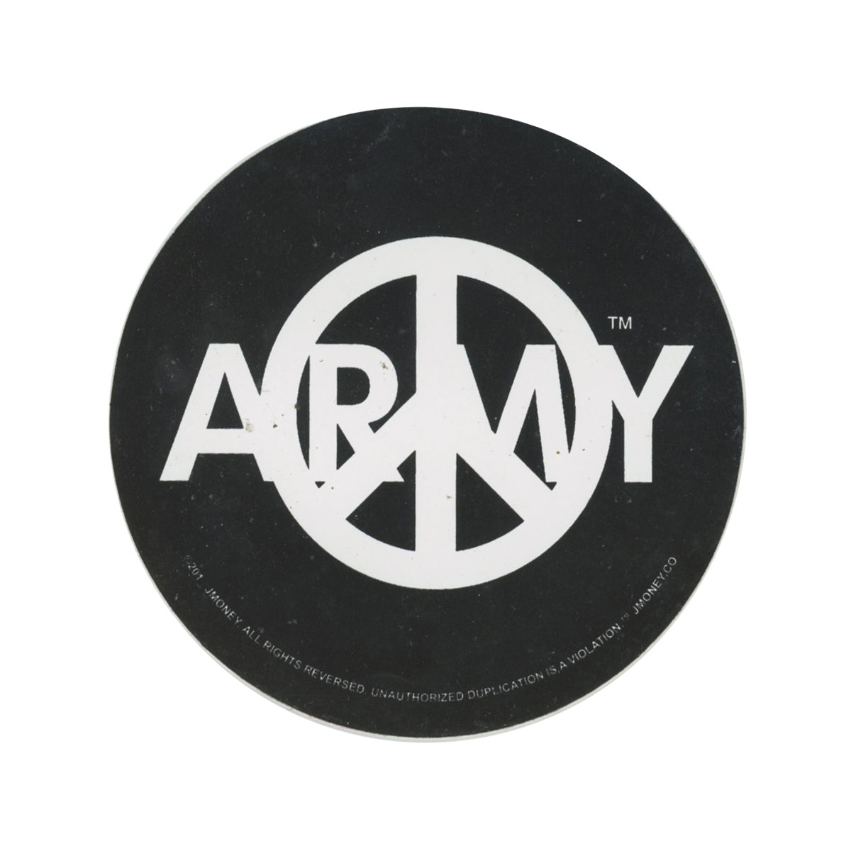 J$ Peace Army Black Sticker