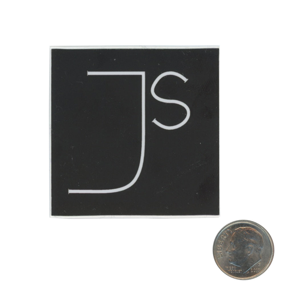 Julia Silver JS Black Sticker with dime