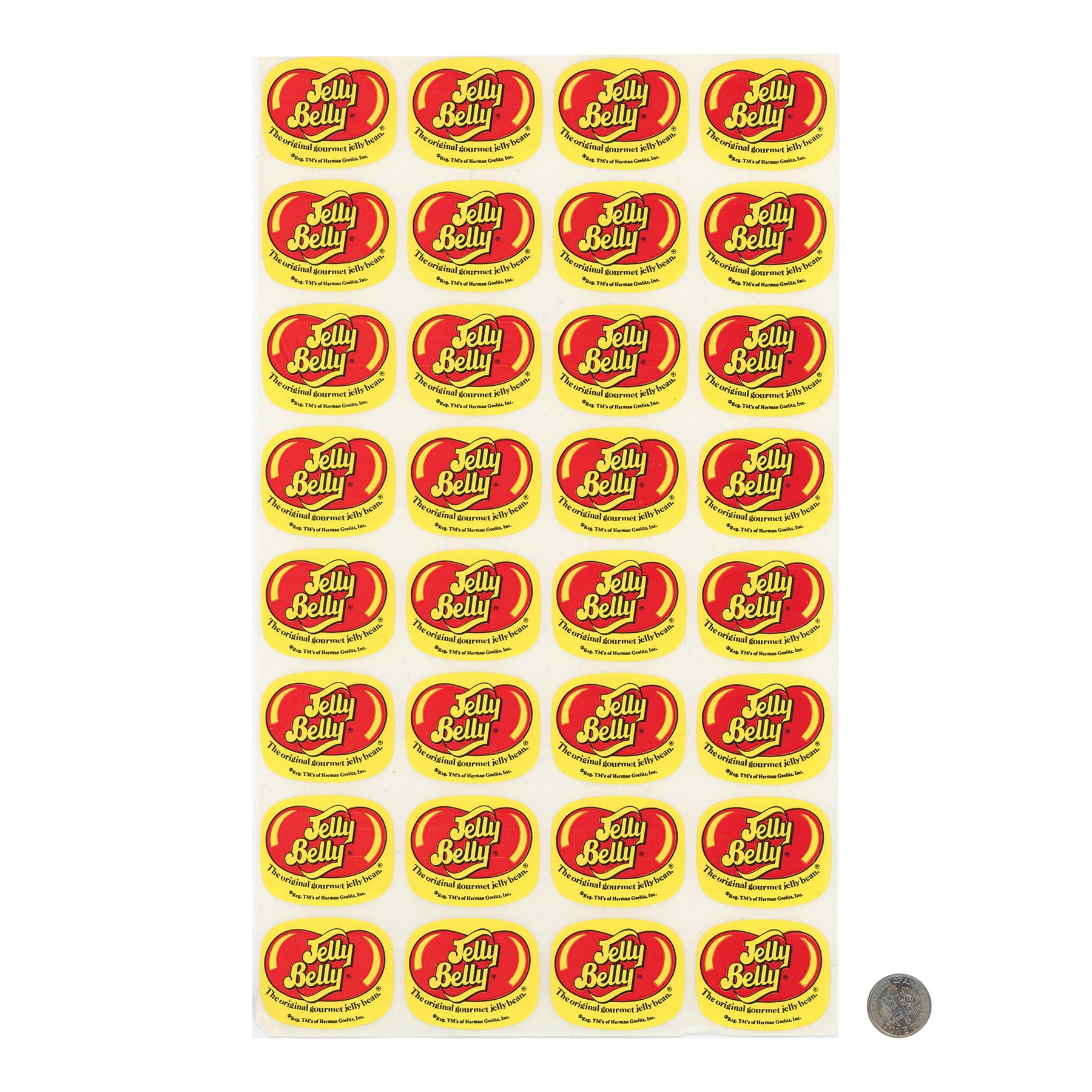 Jelly Belly Sticker Sheet with dime