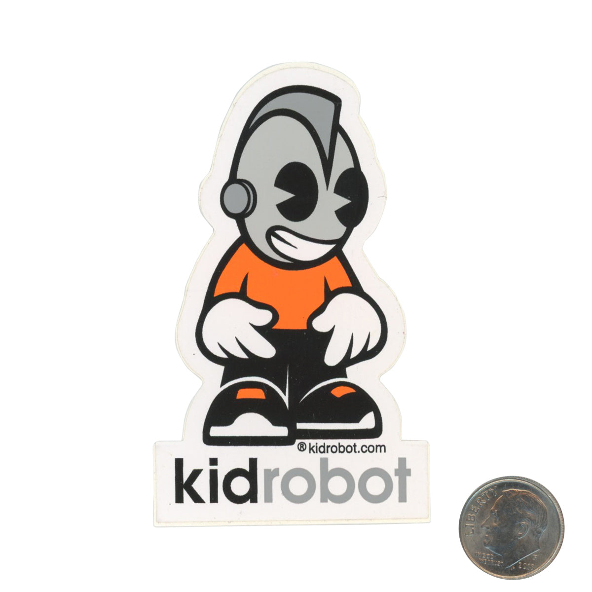 Kidrobot Orange Sticker with dime