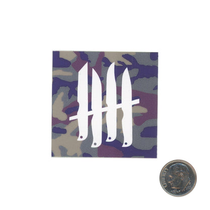 Knives Out! Square Sticker Camo with dime