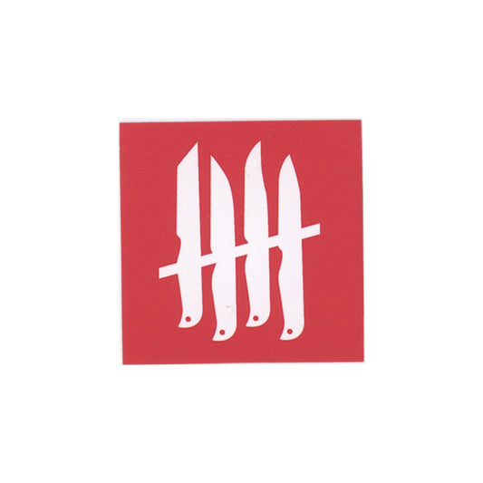 Knives Out! Square Sticker Red