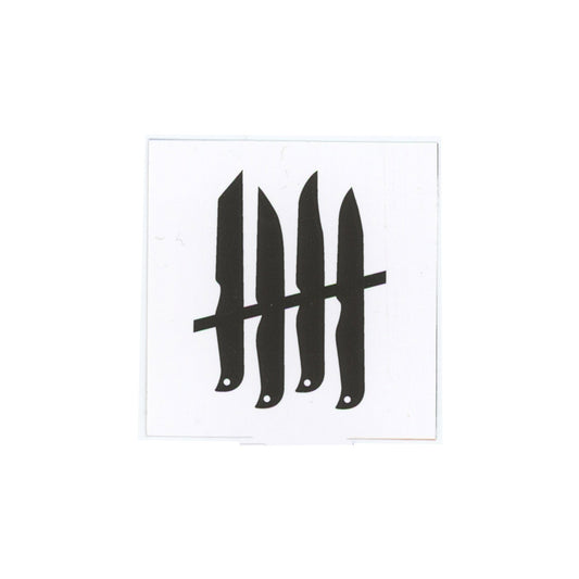 Knives Out! Square Sticker White