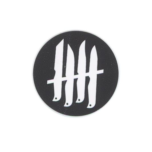 Knives Out Logo Round Sticker Black