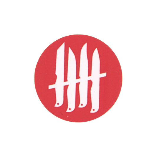 Knives Out Round Small Sticker Red