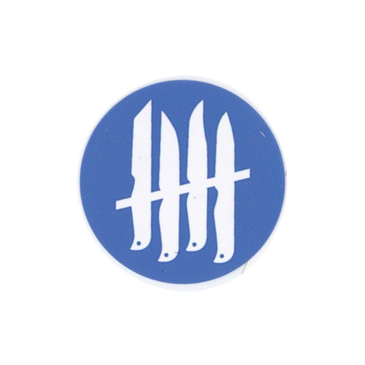 Knives Out Round Small Sticker Sky Blue