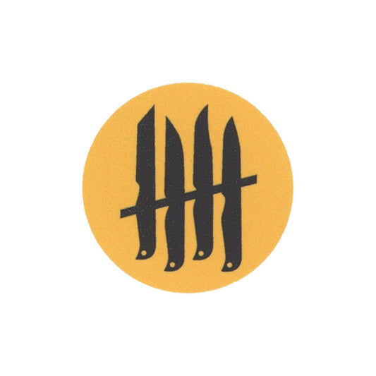Knives Out Round Small Sticker Yellow