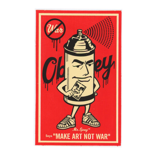Obey Mr. Spray MAKE ART NOT WAR Sticker