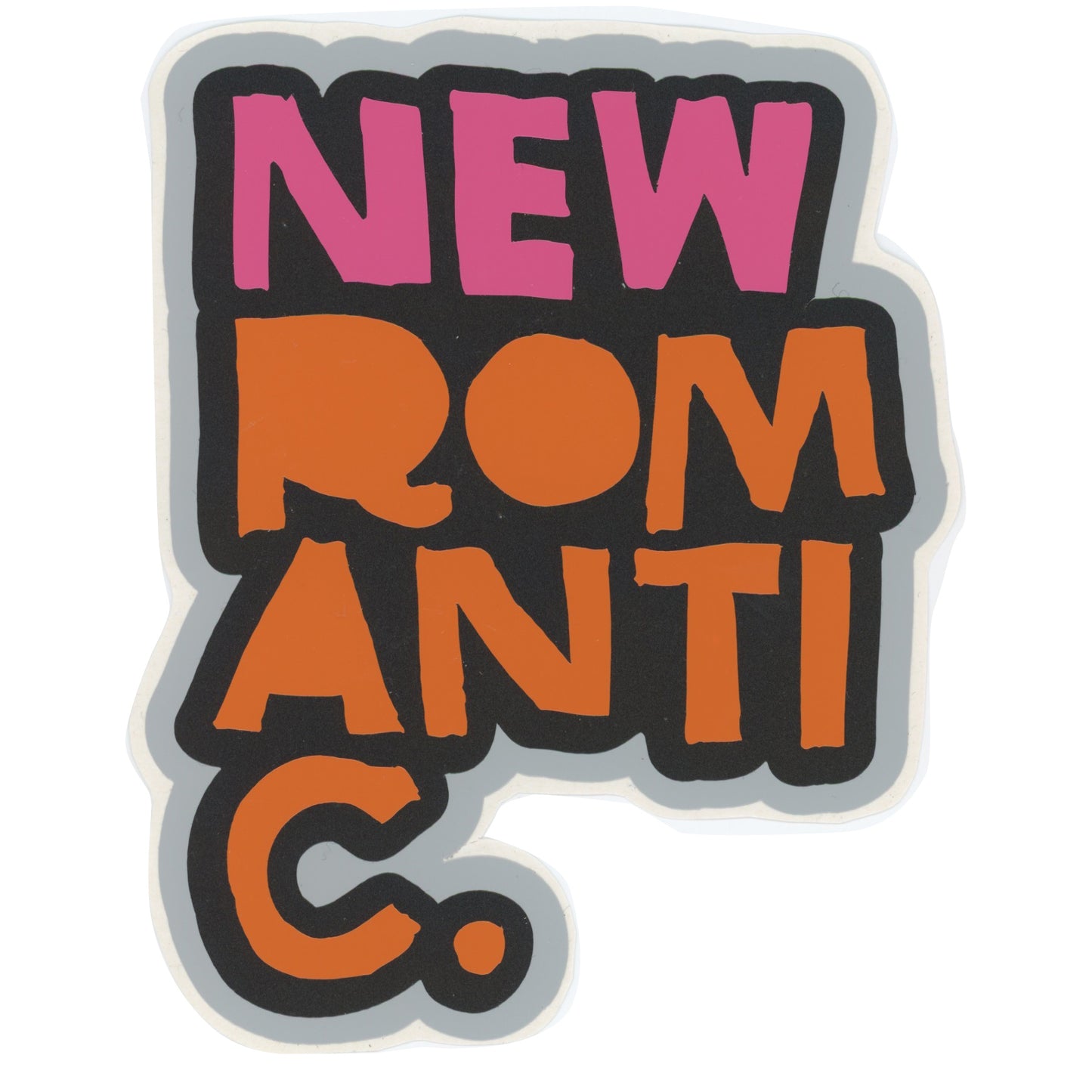 NEW ROMANTIC. Pink Orange Sticker