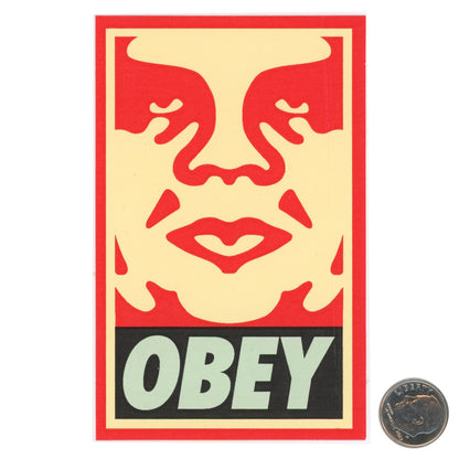 Shepard Fairey OBEY Orange Black Sticker 3