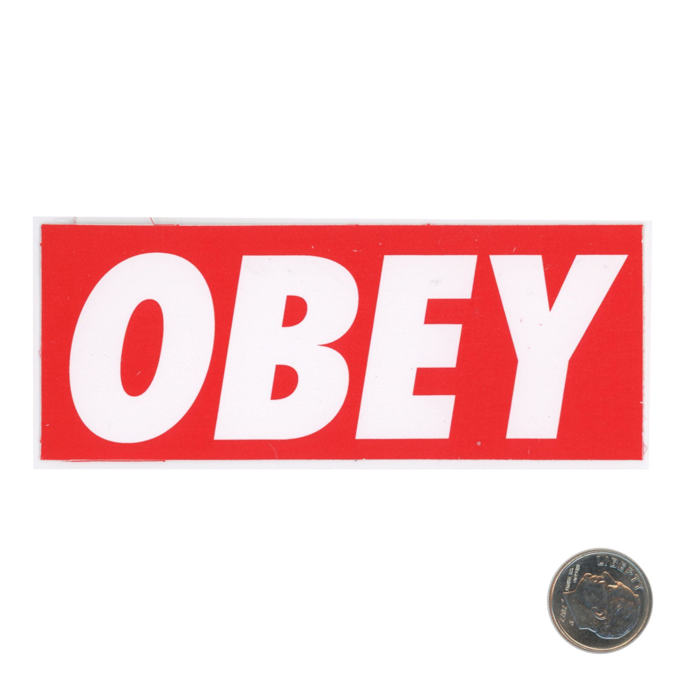 Shepard Fairey OBEY RED Sticker with dime