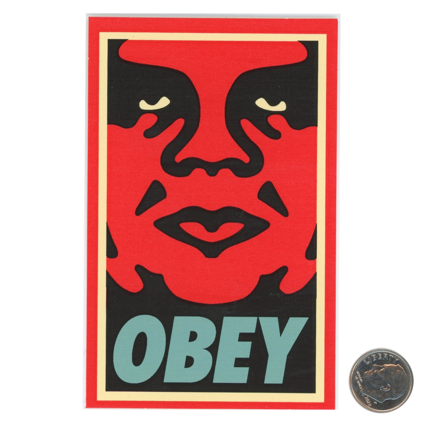 Shepard Fairey OBEY Red Blue Sticker