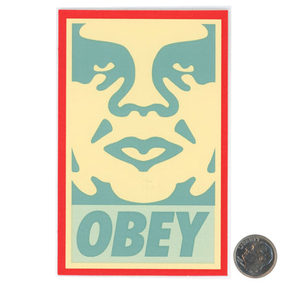 Shepard Fairey OBEY Sky Blue Sticker with dime
