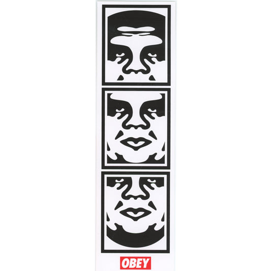 Shepard Fairey OBEY Three Face Black nad White Sticker