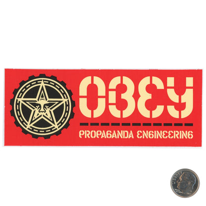 Shepard Fairey Obey Propaganga Engineering Sticker with dime