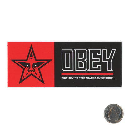 Shepard Fairey Obey Worldwide Propaganda Industry Sticker with dime