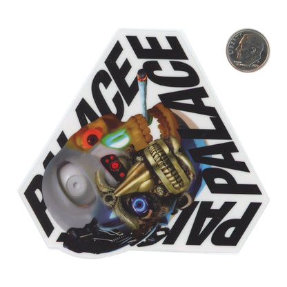 Palace Skateboards Smoking Robot Logo Sticker with dime
