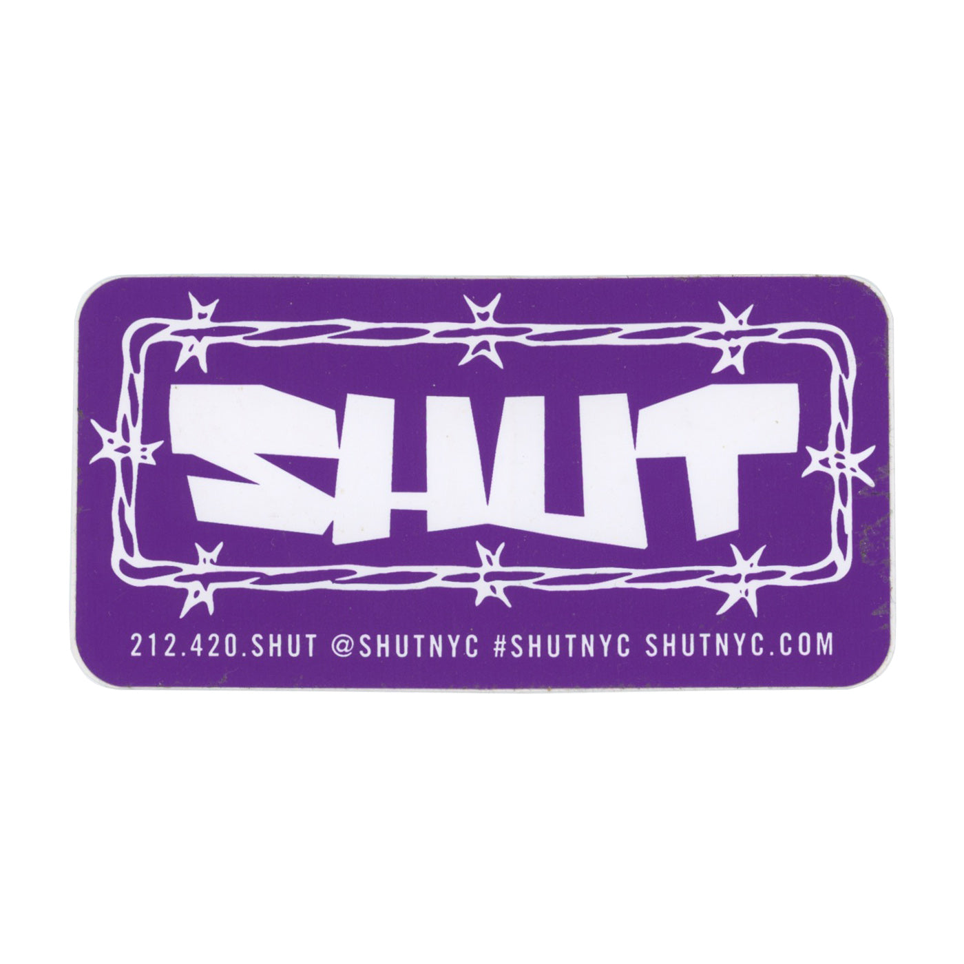 SHUT Skateboards Violet Sticker