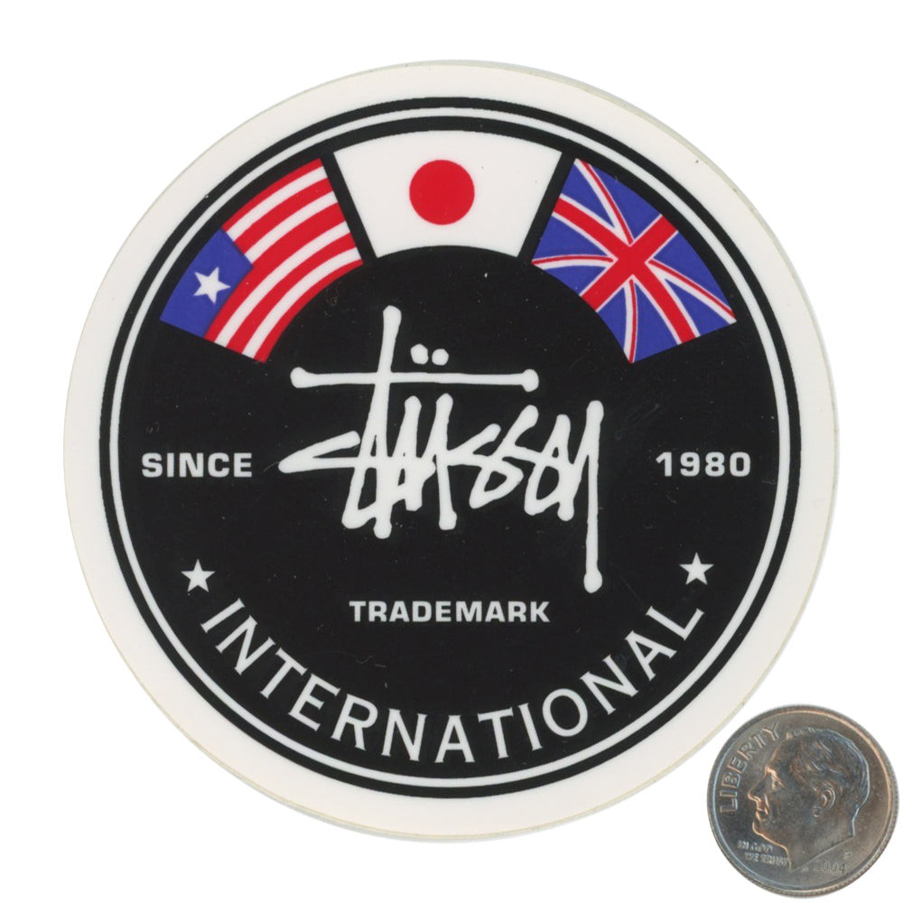 STUSSY 3 Flags Round Sticker with dime
