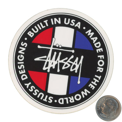 STUSSY BUILT IN USA Round Sticker with dime