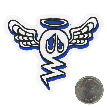 A NY thing Sad Flying Soul Blue Sticker with dime