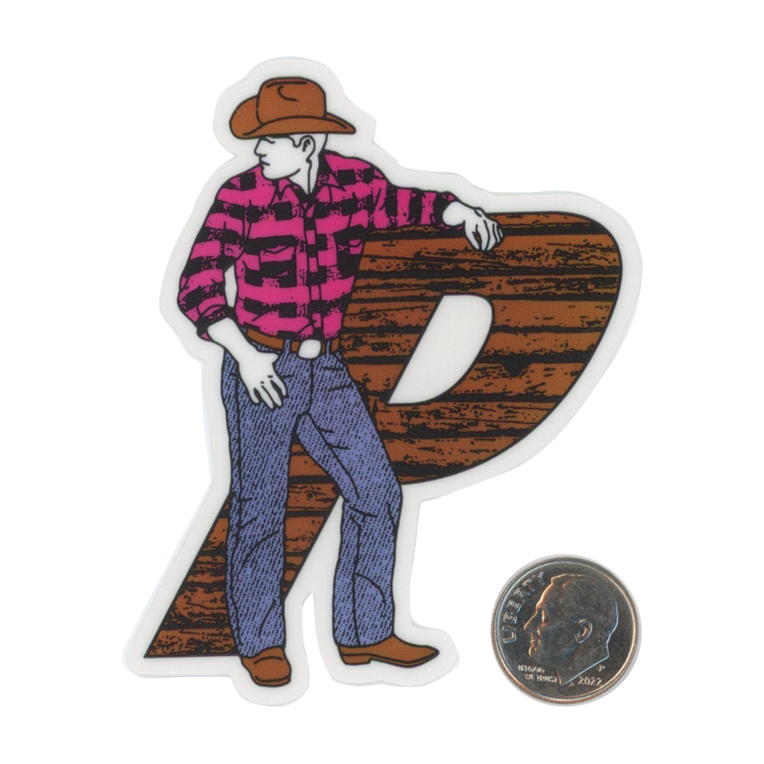 The Palace Cowboy Sticker with dime