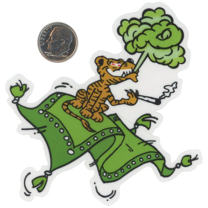 The Palace Smoking Tiger Sticker with dime