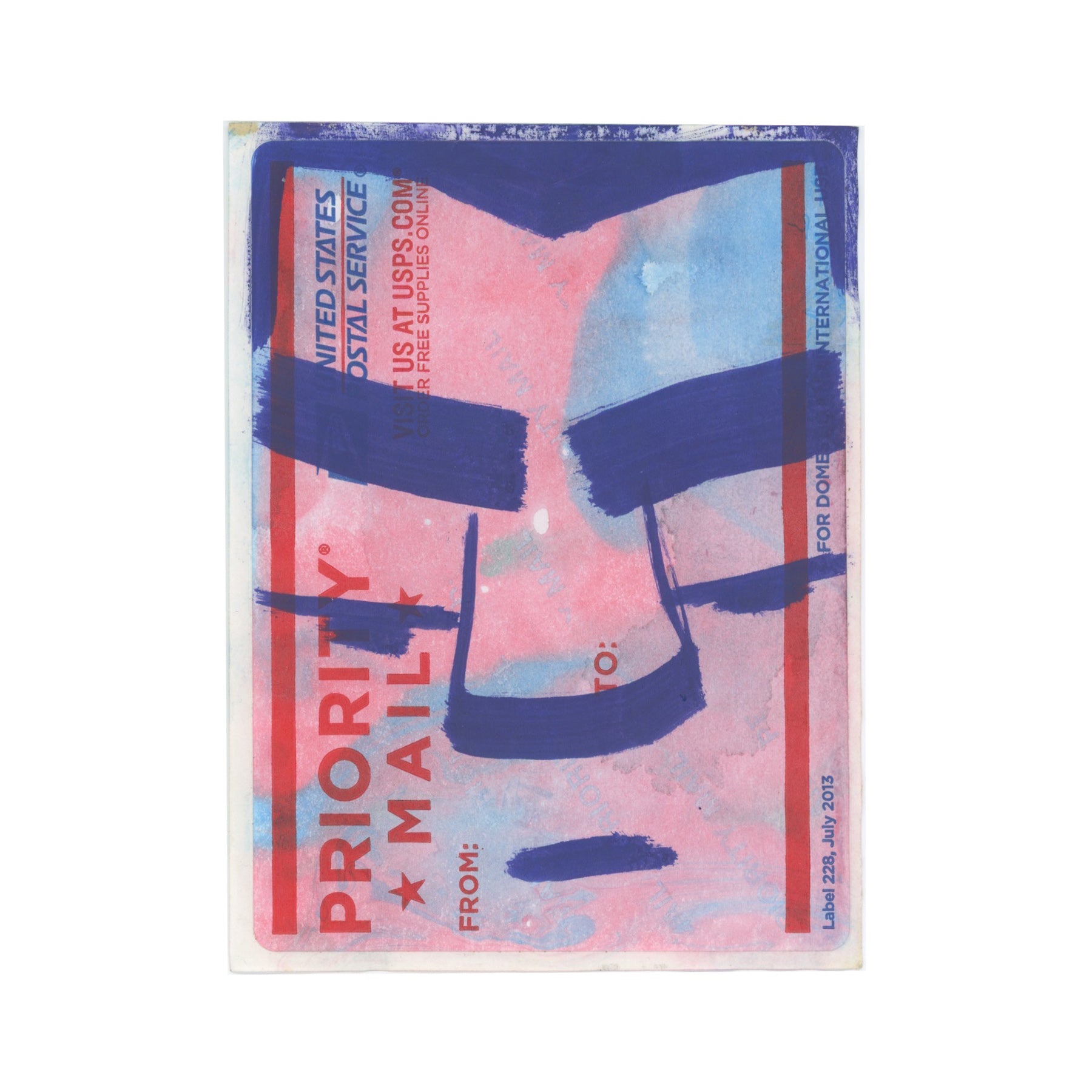 Ellis Disappointed Face USPS PRIORITY MAIL Blue Sticker