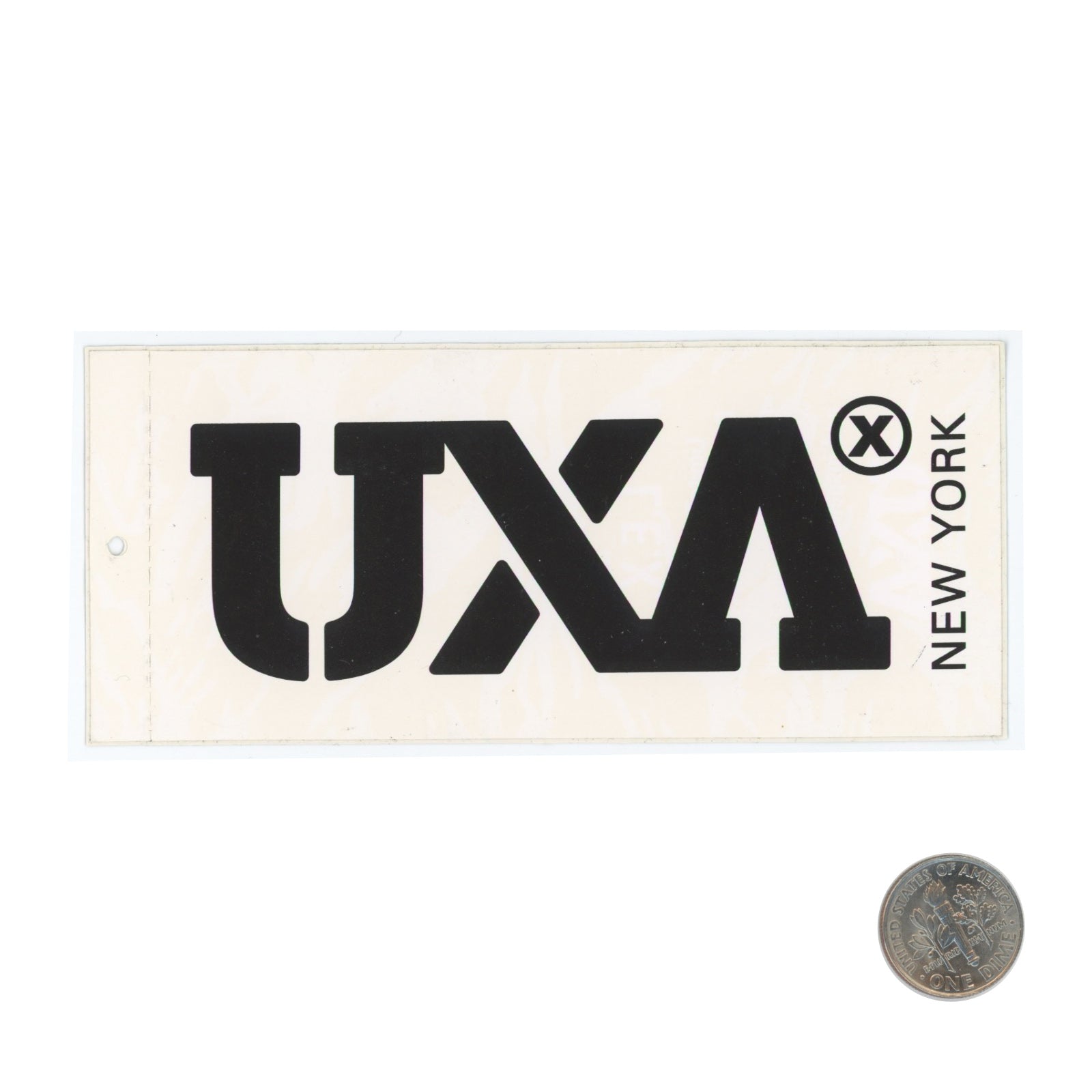 UXA NY White Sticker with dime