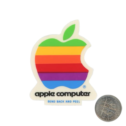 Apple Vintage Multicolor Logo Small Sticker With Dime