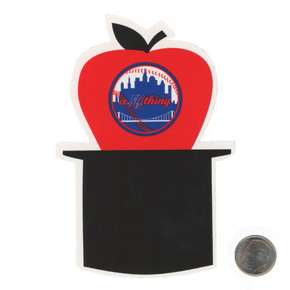 A NY thing Apple in Hat Red Black Sticker with dime