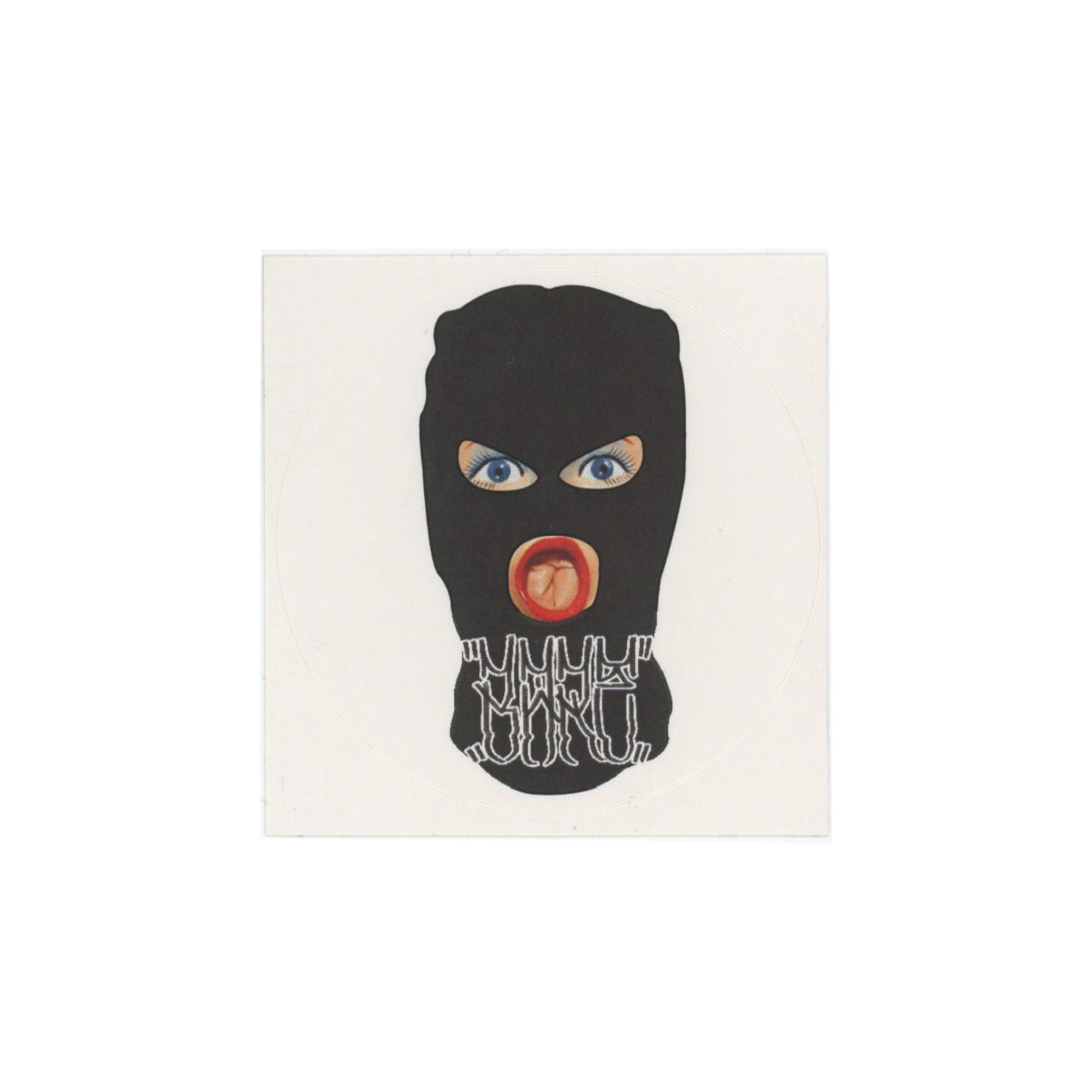 BareOne Girl in Mask Front Face Sticker