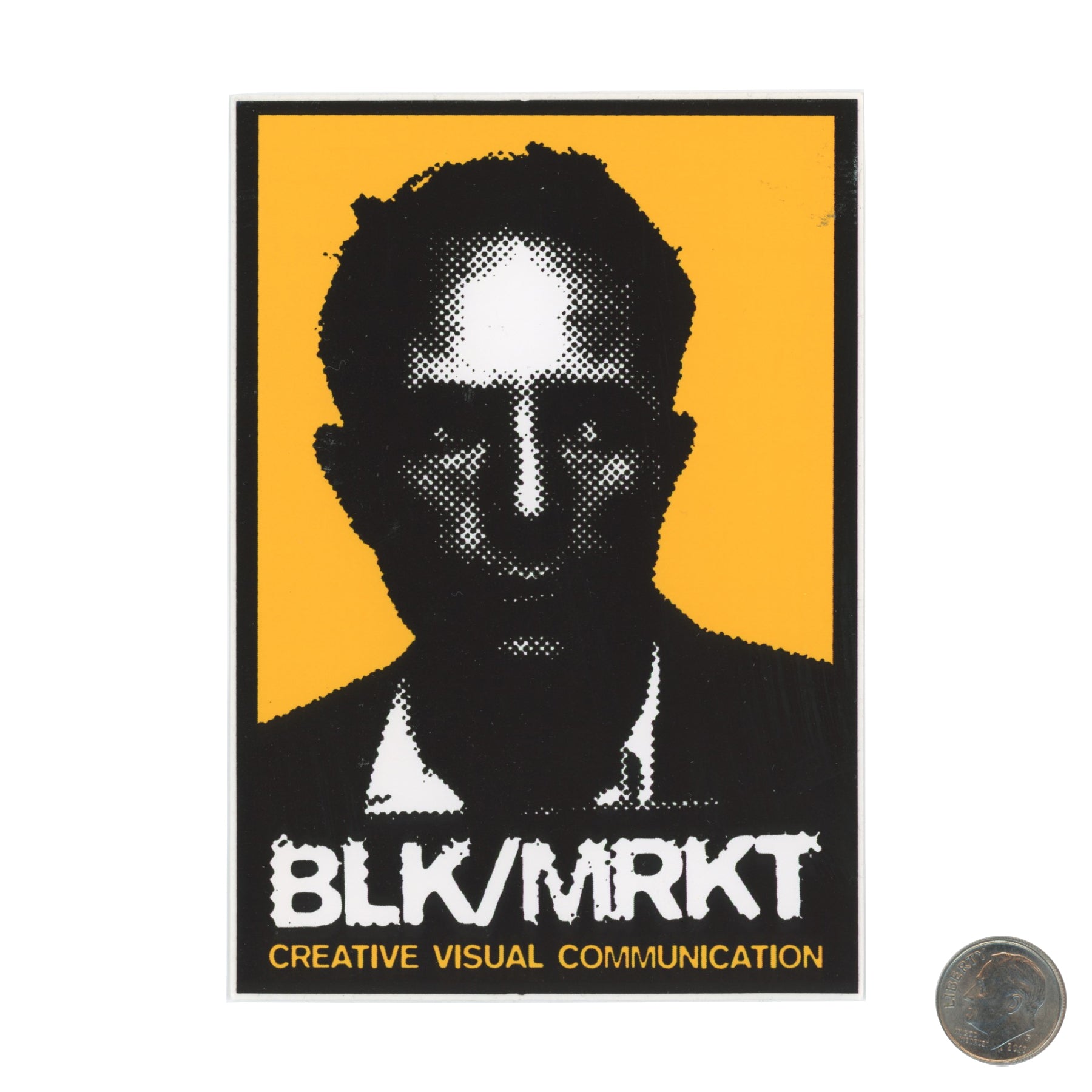 BLK MRKT Yellow Black Sticker with dime