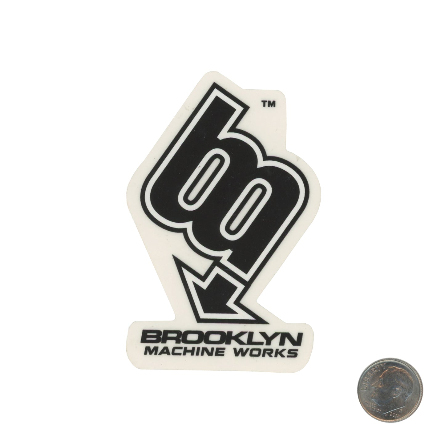 Brooklyn Machine Works Logo Sticker with dime